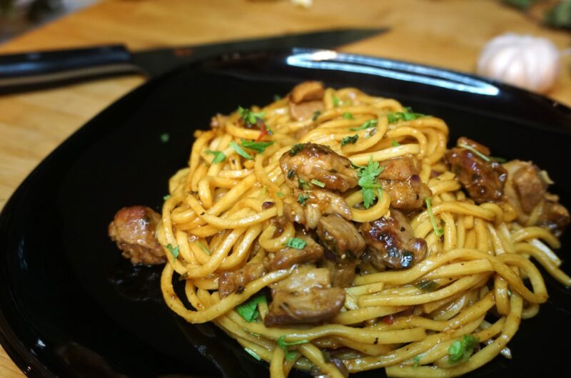 Cumin pork and chilli noodles